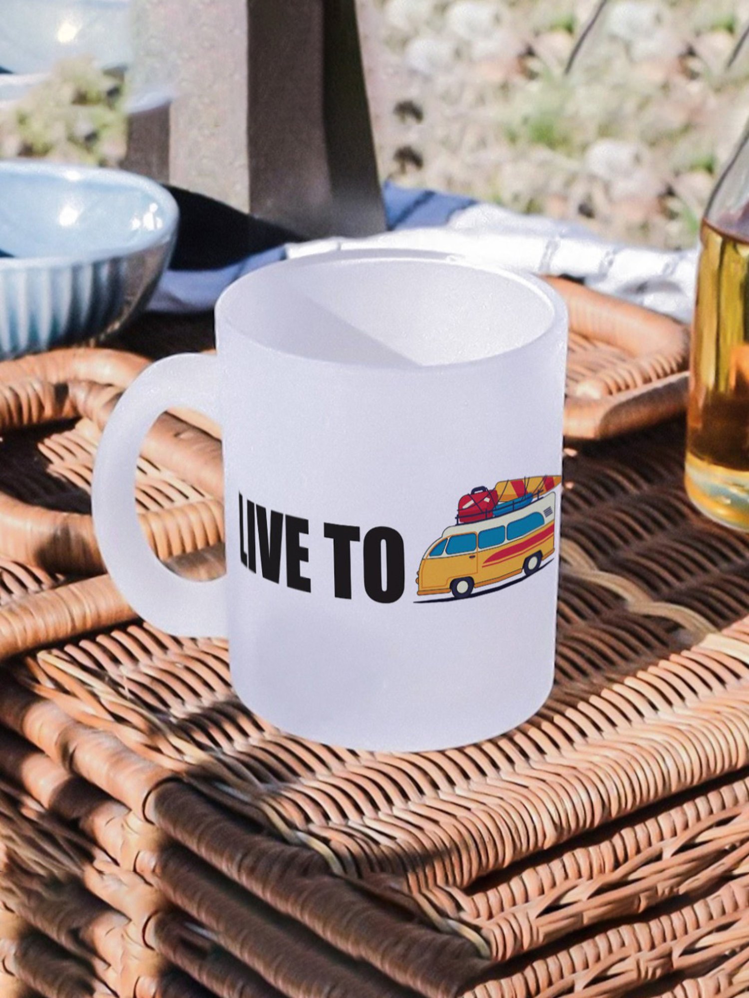 Gathari Aesthetic White Glass Frosted Coffee Mug