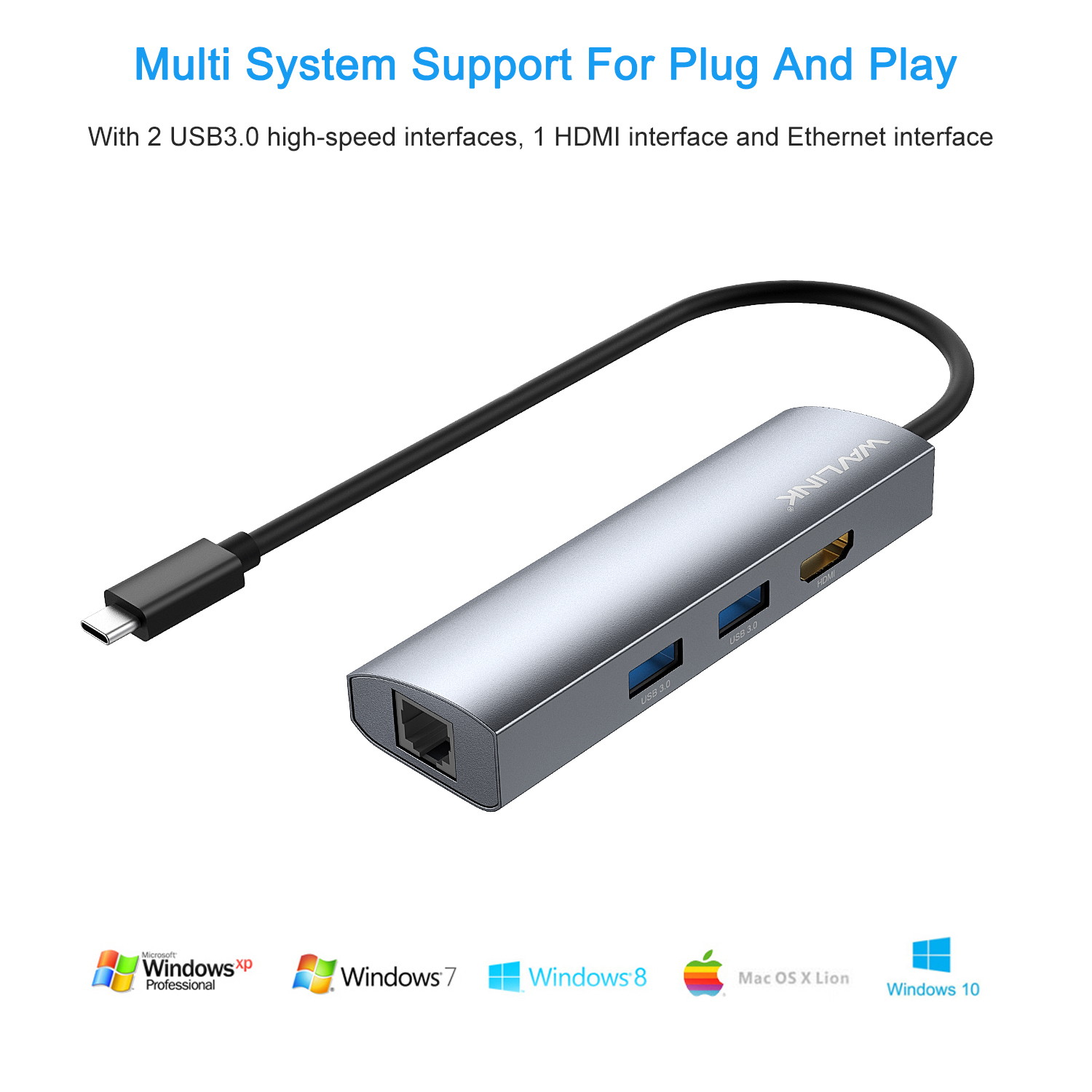Madeng USB 3.0 HUB Adapter Extender Mini Splitter Box 3 Ports for PC Laptop Macbook Mobile Phone High Speed U Disk Reader