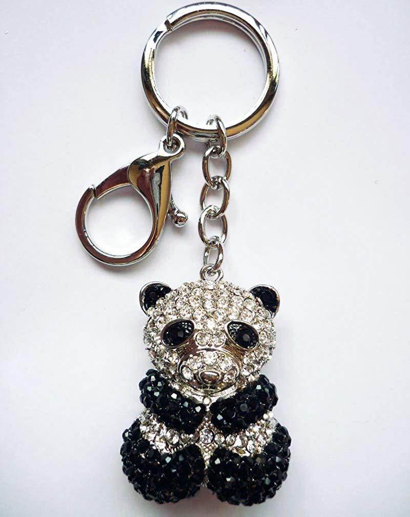 Lilly Rocket Panda Bear Key Chain with Swarovski Crystal