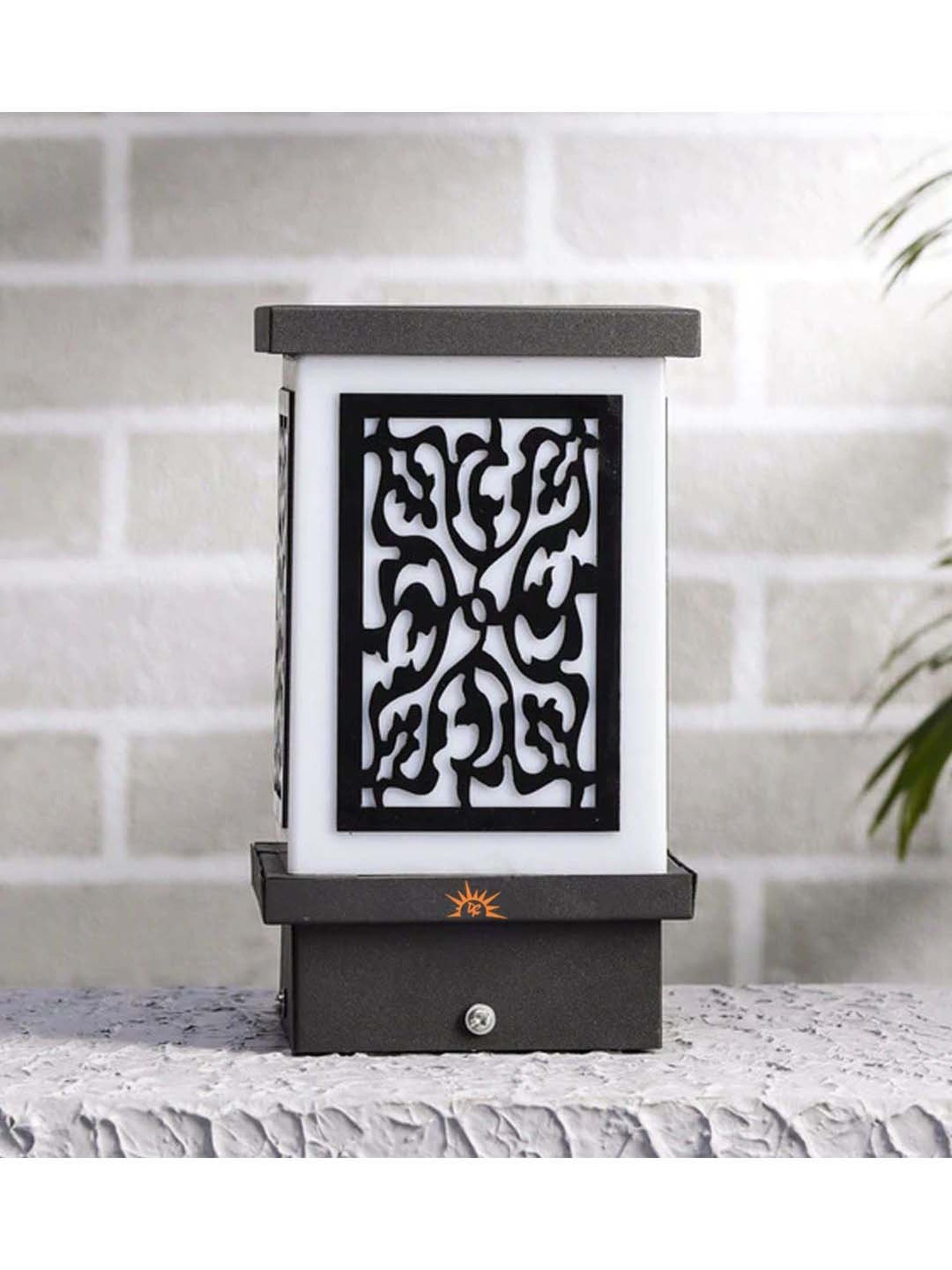 Pure Home and Living Grey Glass Trophy Shaped Table Lamp Stand