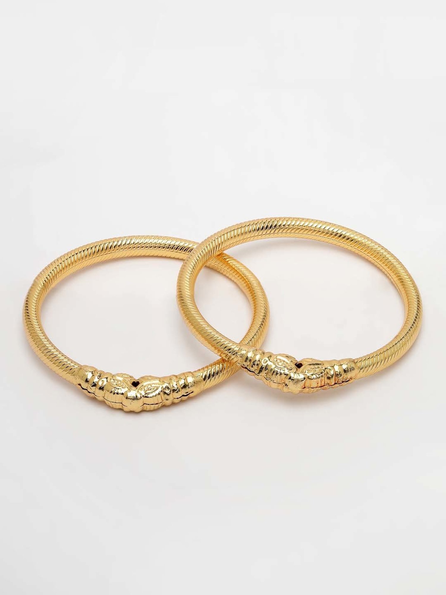 NVR Gold-Plated Handcrafted Traditional Bangles for Women - Set of 2
