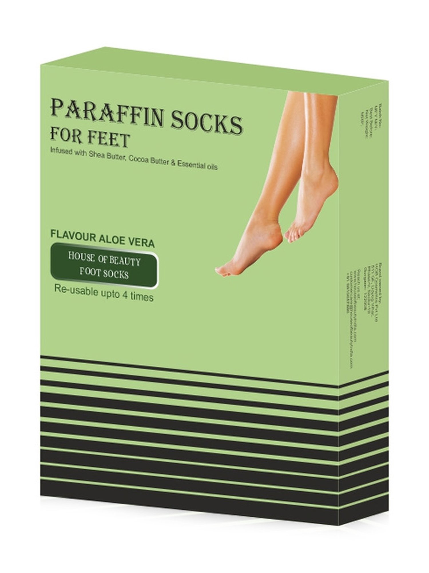 House of Beauty 4 Times Reusable Aloe Vera Paraffin Foot Socks - 1 Pair - 235 gm