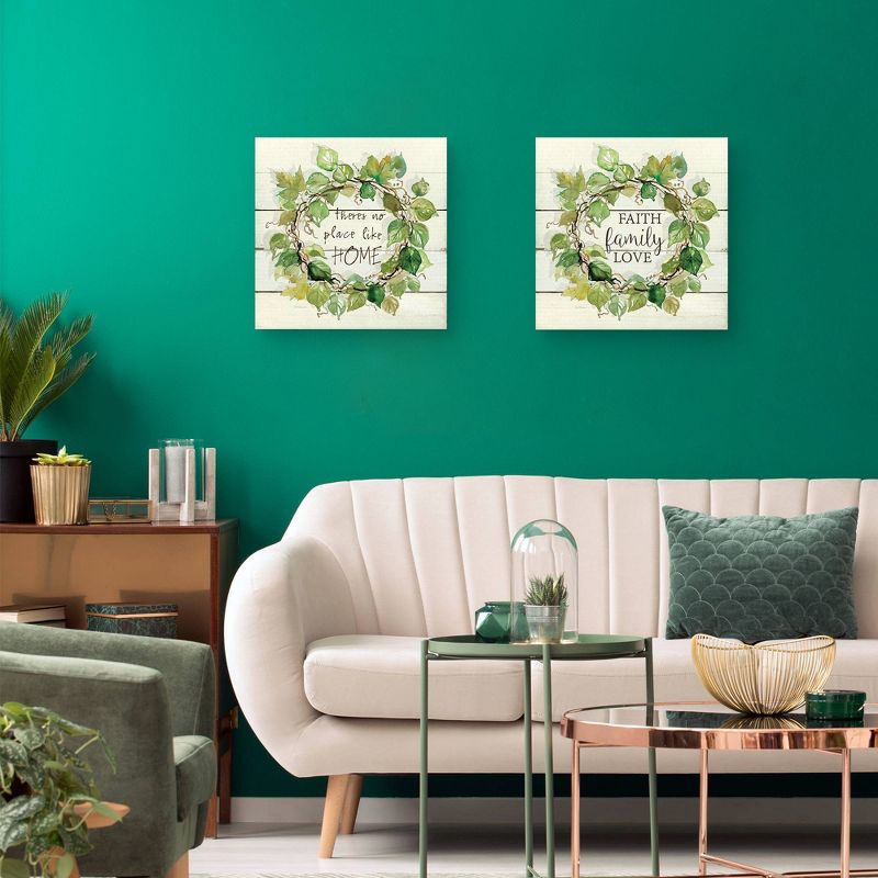 Set of 2 Corinthians' Wreath & Faith Family Love Wrapped Unframed Canvas - Masterpiece Art Gallery