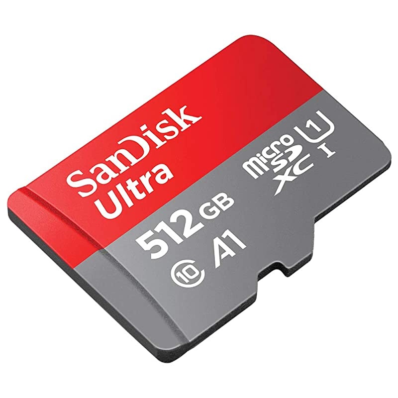 512GB Ultra MicroSDXC UHS-I Memory Card with Adapter - 100MB/s, C10, U1, Full HD, A1, Micro SD Card - SDSQUAR-512G-GN6MA