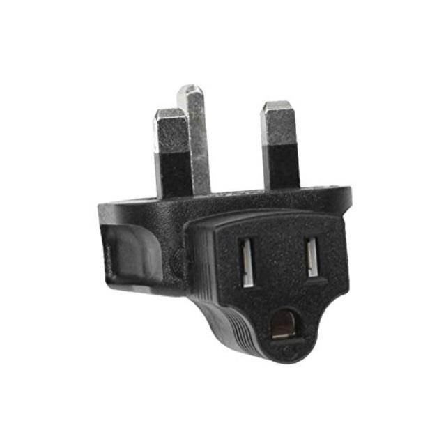 sf cable, 3 prong rightangle plug adapter, usa nema 515r receptacle to fused uk bs1363. yl6015l/yl6115l