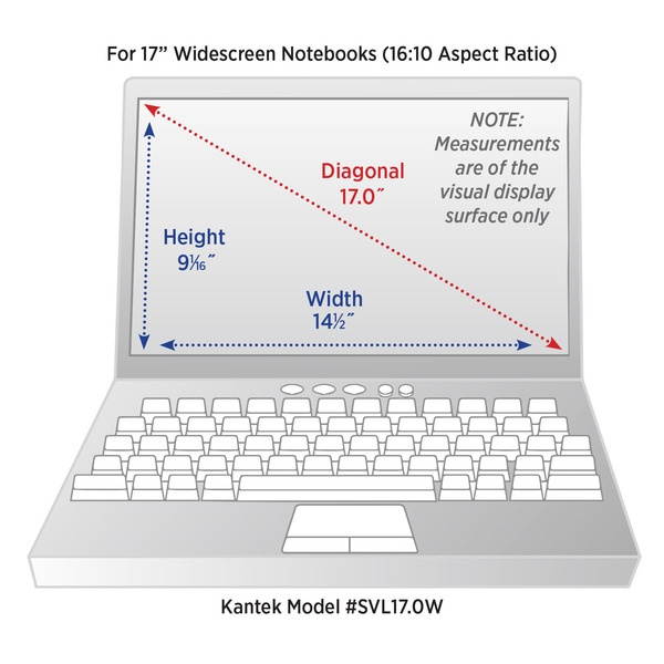 Kantek SVL17.0W Secure View Privacy Filter, Fits 17 Inch Widescreen Notebook