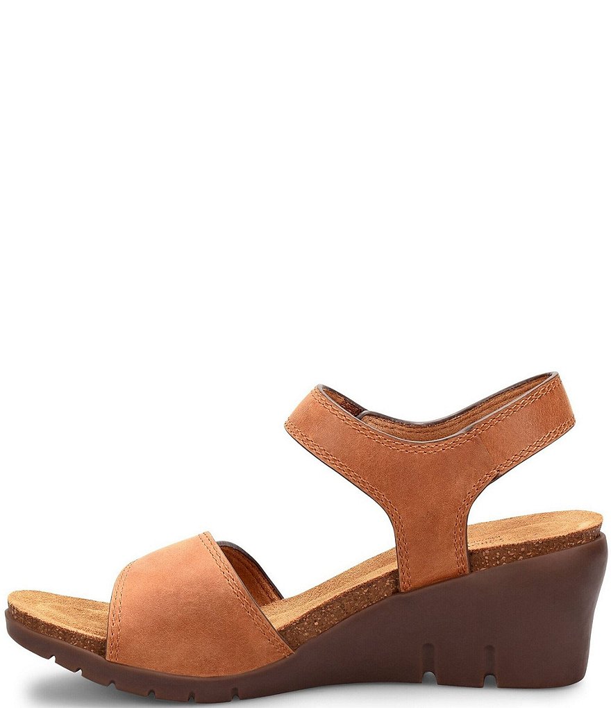 Comfortiva Abria Adjustable Leather Wedge Sandals