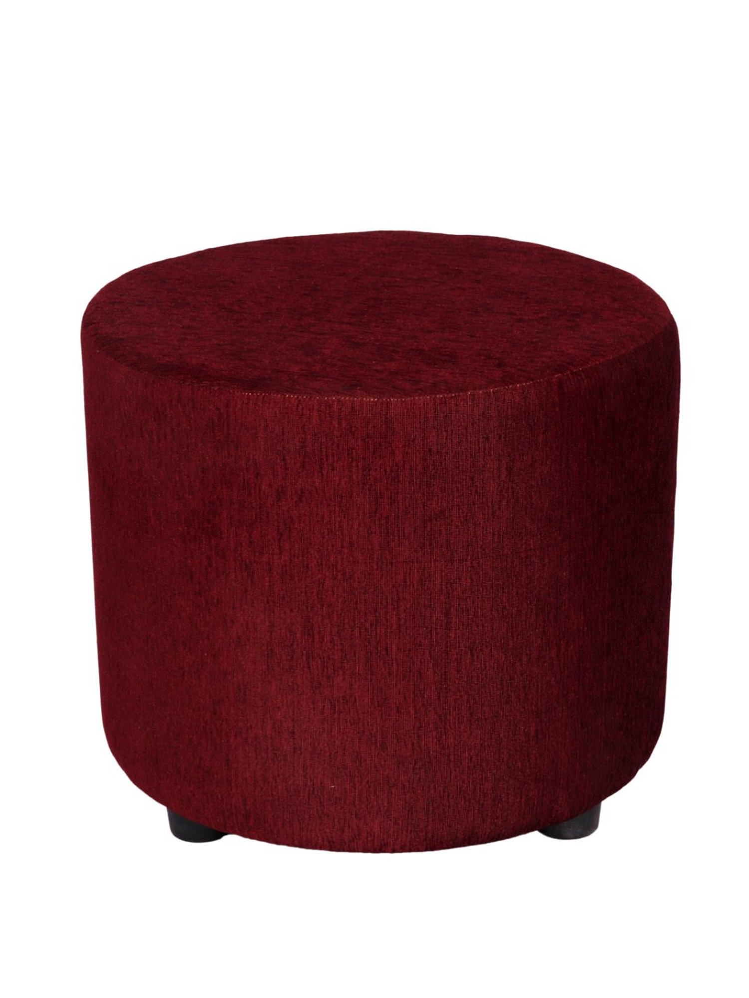 Ikiriya Lisbon Solid Maroon Wood Ottoman