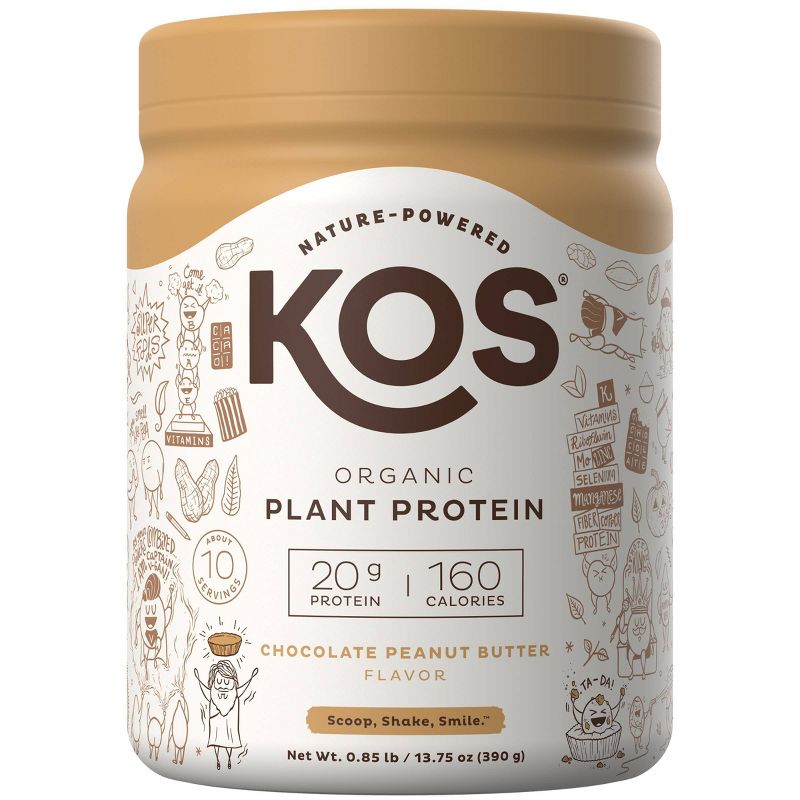 KOS Organic Vegan Protein Powder - Chocolate Peanut Butter - 13.75oz