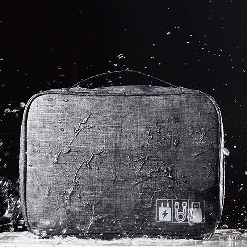 Electronics Organizer  Electronic Accessories Bag Travel Cable Organizer ThreeLayer for iPad Mini Kindle Hard Drives Cables Chargers TwoLayerBlack