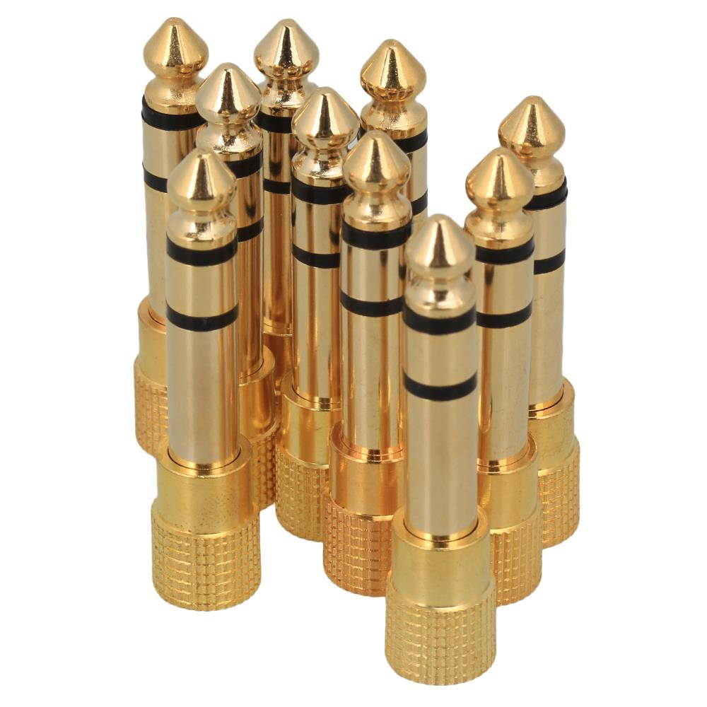 10 x 1/8 3.5mm Female to 6.5mm 1/4 Male Stereo Audio Plug Headphone Adapter
