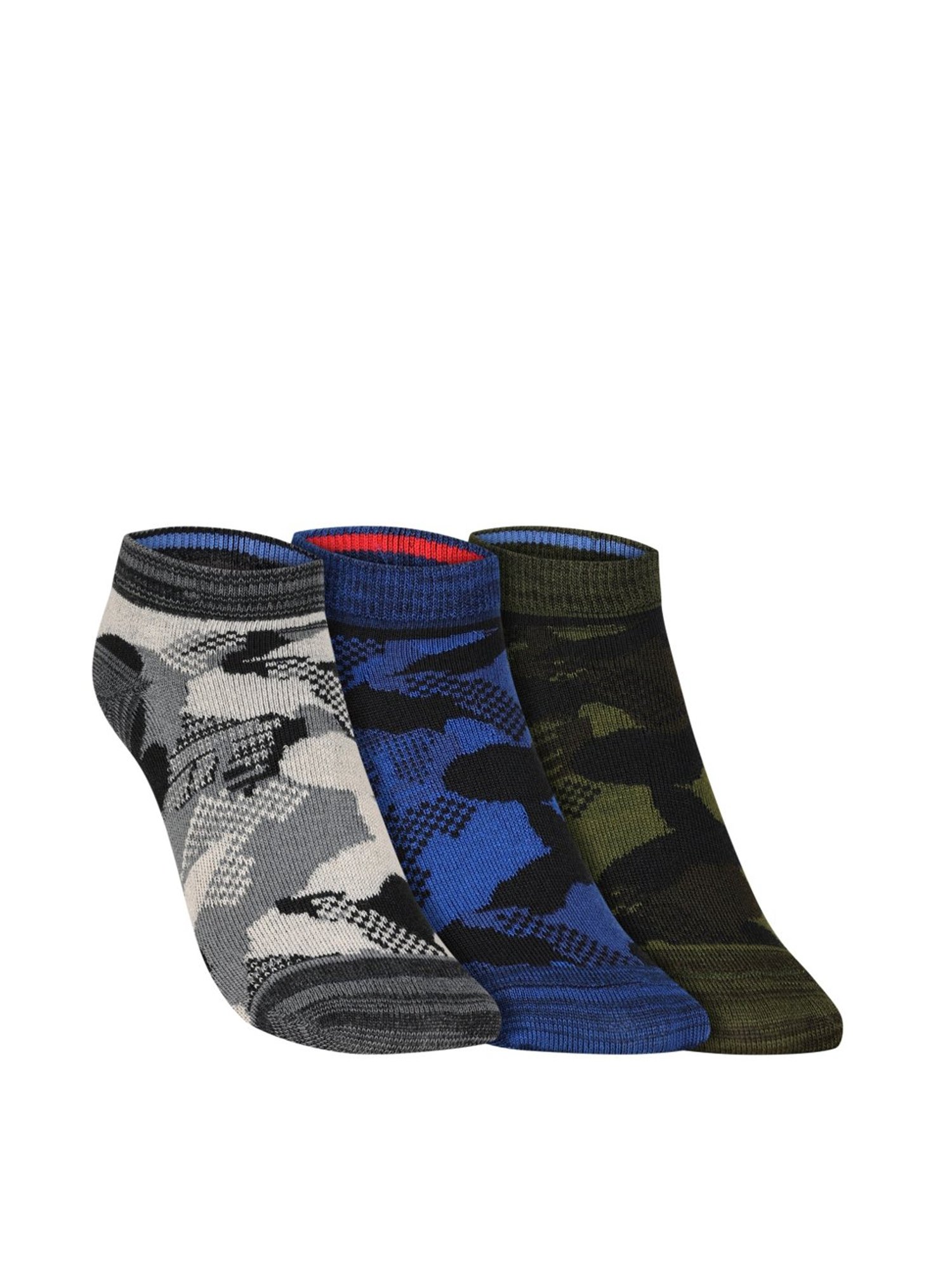 Skechers Low Cut Multicolor Printed Socks for Boys - Pack of 3