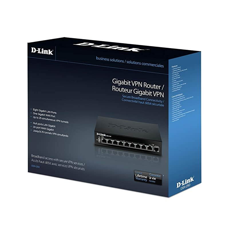 VPN Router 8 Port Gigabit with Dynamic Web Content Filtering DSR250