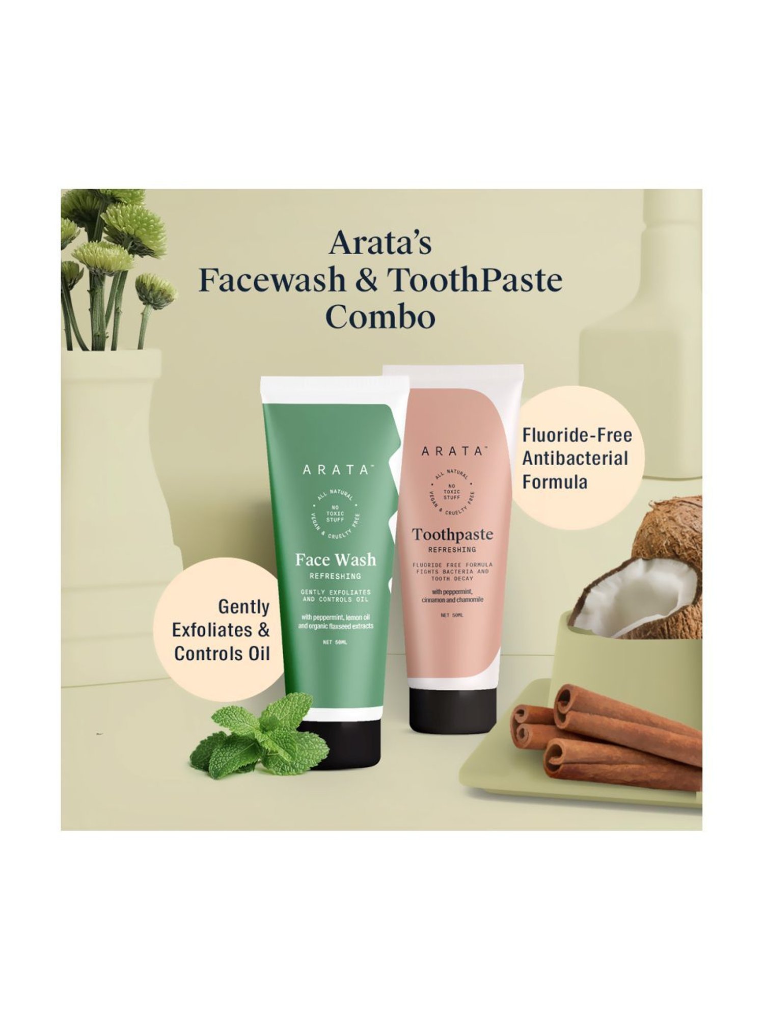 Arata Face Wash & Toothpaste Combo