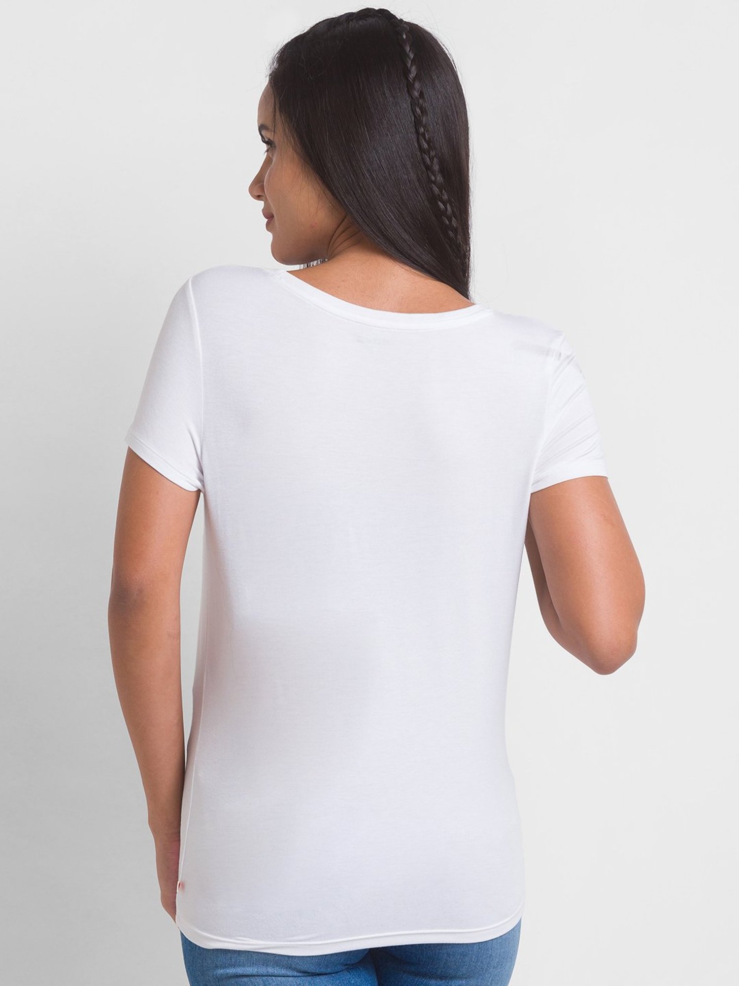 Spykar White Printed T-Shirt