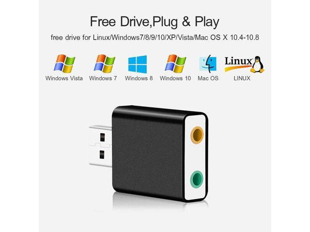 Gold External USB Audio Sound Card USB To Jack 3.5mm Headphone Adapter Mic Sound Card Headsets Virtual 7.1 Ch Microphone Converter