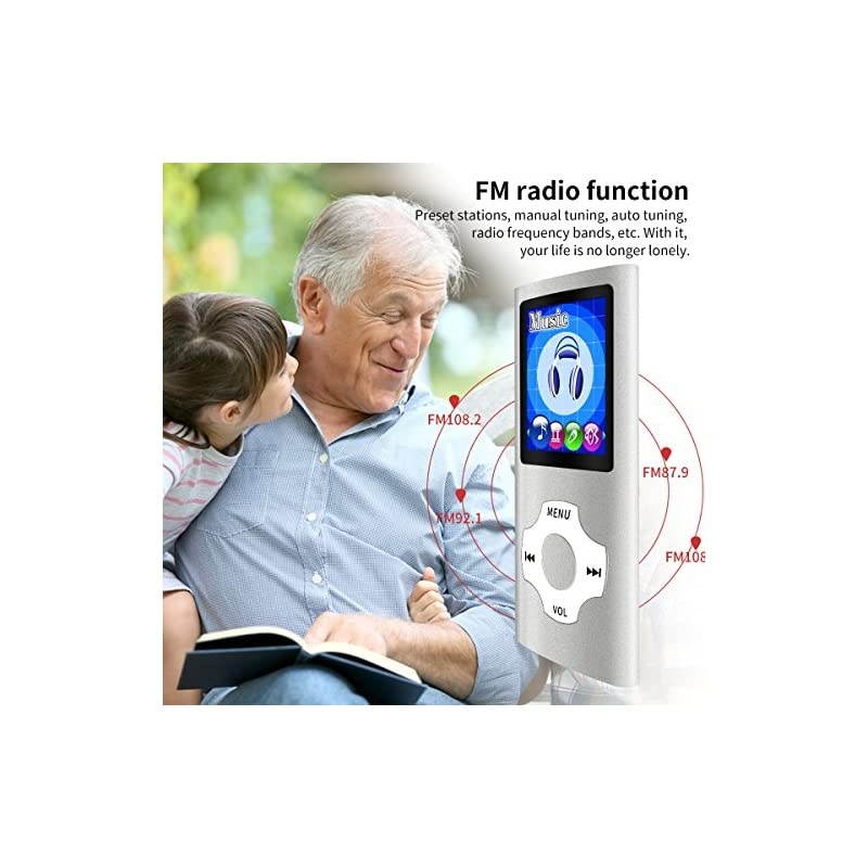 MP3/MP4 Portable Player,1.8 Inch LCD Screen,Max Support 64GB,Silver