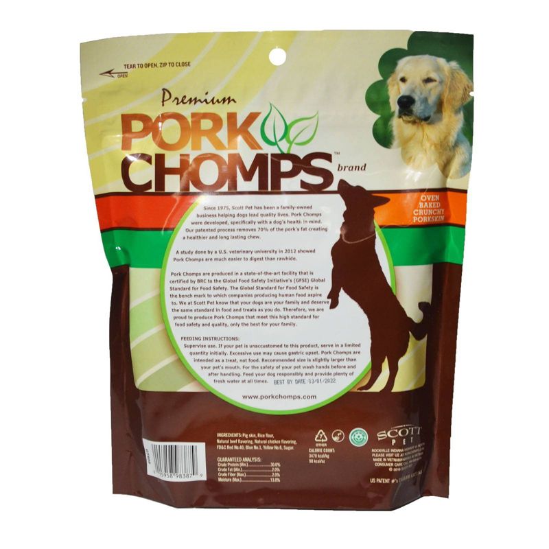 Nutri Chomps Pork Chomps Munchy Sticks Dog Treats - 50ct