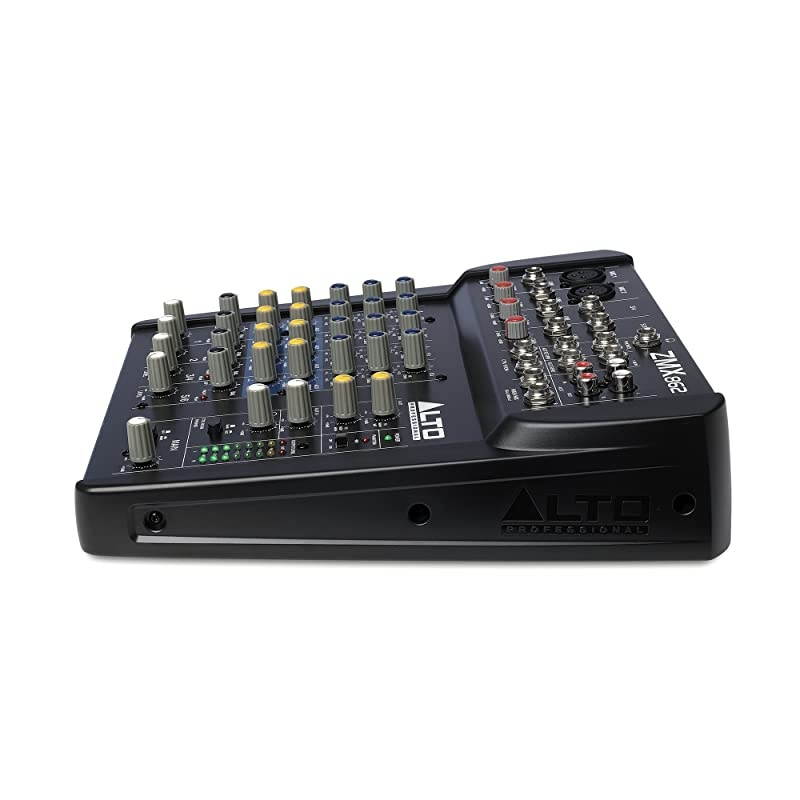 ZMX862 | Studio Quality 6 Channel Compact Audio Mixing Desk with Two XLR Microphone Inputs, Two Stereo Inputs and Two Aux Outputs