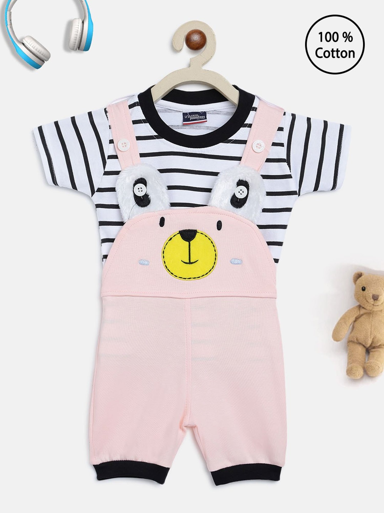 Budding Bees Kids Blue Ombre Jumpsuit with Attached Bow