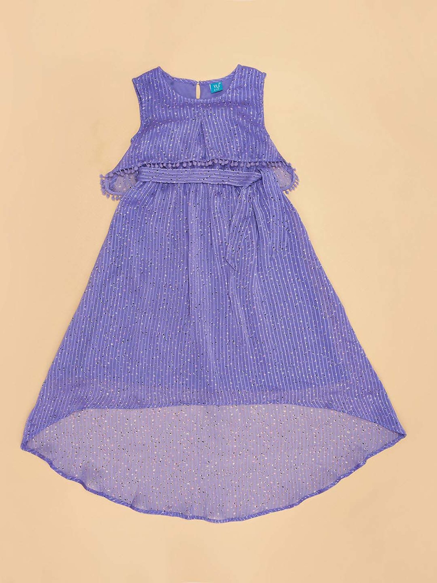 YU by Pantaloons Kids Lilac Striped Dress