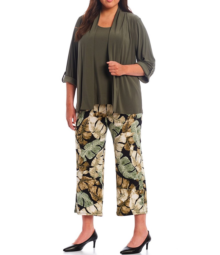 Investments Plus Size Soft Separates Long Sleeve Open-Front Jacket