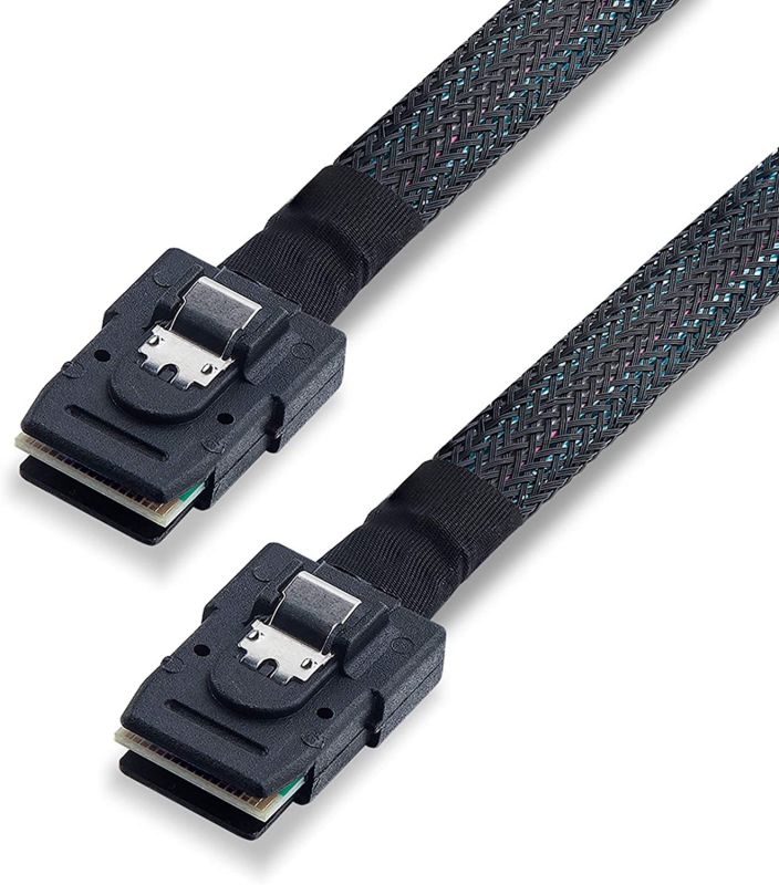 6G Internal Mini SAS SFF-8087 to SFF-8087 Cable, 100-Ohms, 1-m(3.3ft), 2 Pack