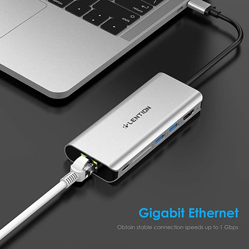 USBC Digital AV Multiport Hub with 4K HDMI 2 USB 30 Card Reader Type C Charging Gigabit Ethernet Adapter Compatible 20202016 MacBook Pro New Mac AirSurface More CBC68 Silver
