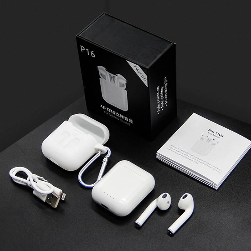 CORN  P16 TWS Bluetooth 5.0 Wireless Headphones 4D Sound Stereo Earphones Wireless Charging Earbuds With Pop-up For Smart Phone