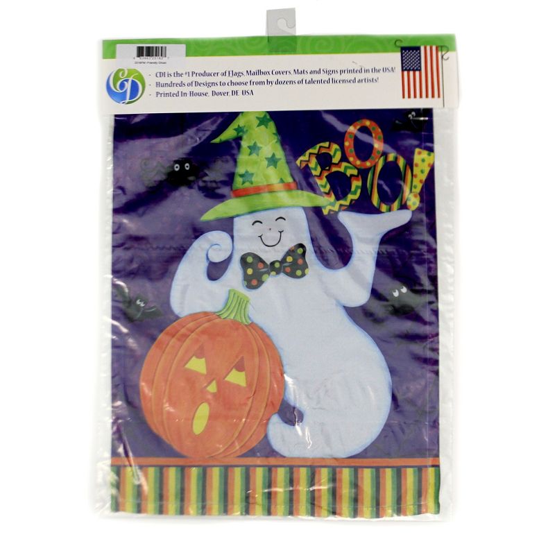 Home & Garden 18.0" Friendly Ghost Flag Pumpkin Double Sided Custom Decor  -  Flags