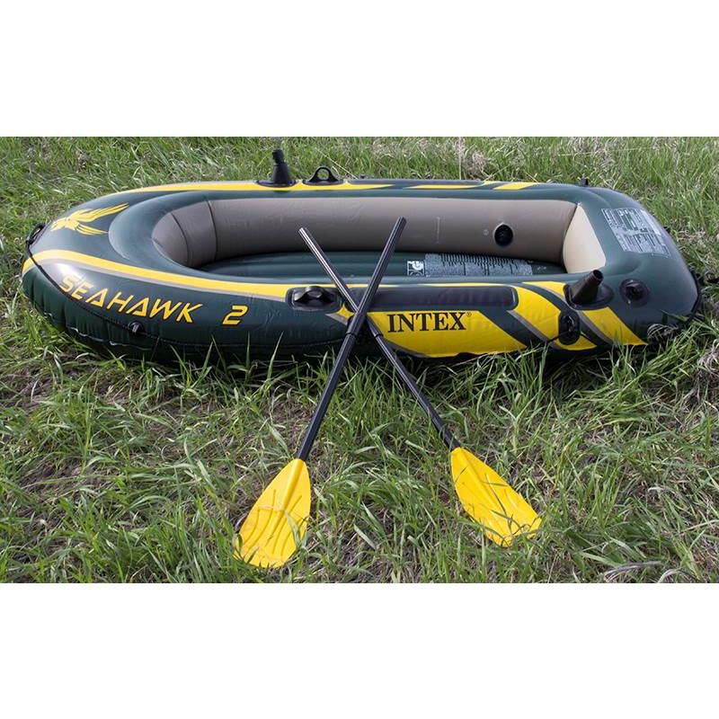 Intex Seahawk 2 Inflatable Raft Set and 2 Transom Mount 8 Speed Trolling Motors