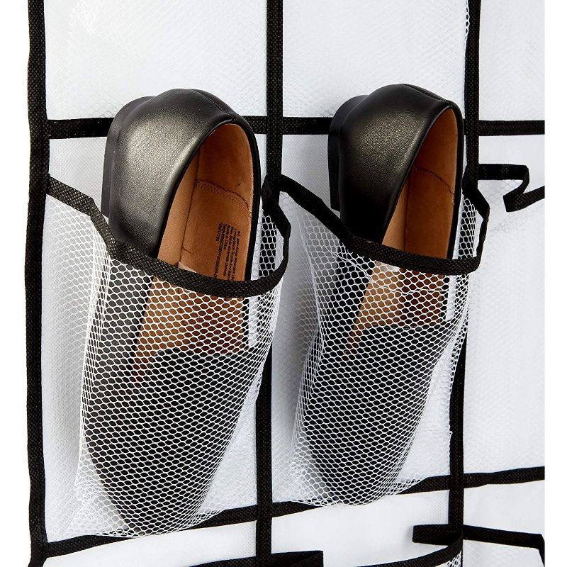 Okuna Outpost 2 Pack Over The Door Hanging Shoe Organizer, 24 Pockets (22 x 56 in)