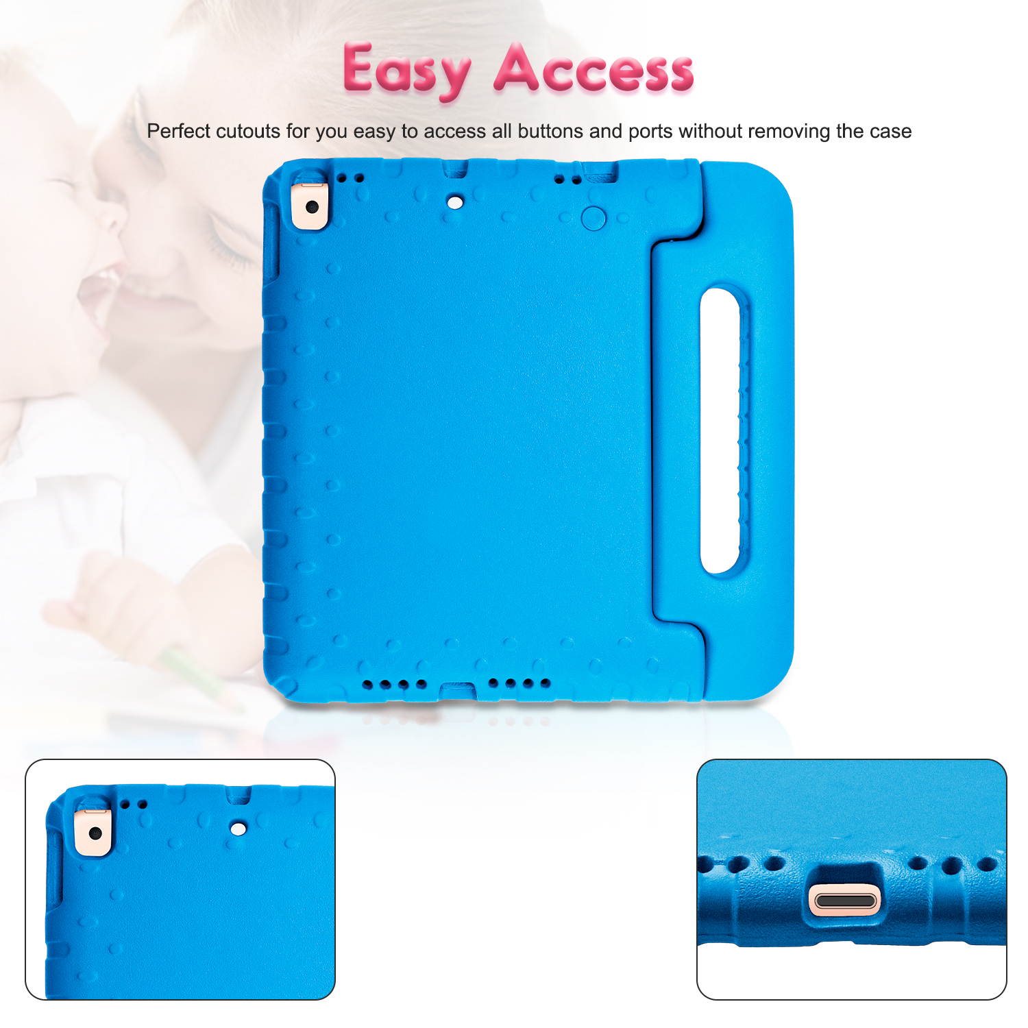 Donwell For iPad Air 4 10.9 inch 2020/iPad Pro 11 inch 2018 Stand Case Cover Kids Folding Handle Shockproof Foam Lightweight Flexible kickstand ,Full Body Rugged Boys Girls EVA Cover