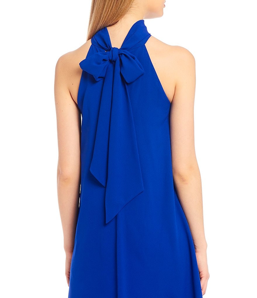 Belle Badgley Mischka Elise Halter Neck Trapeze Dress