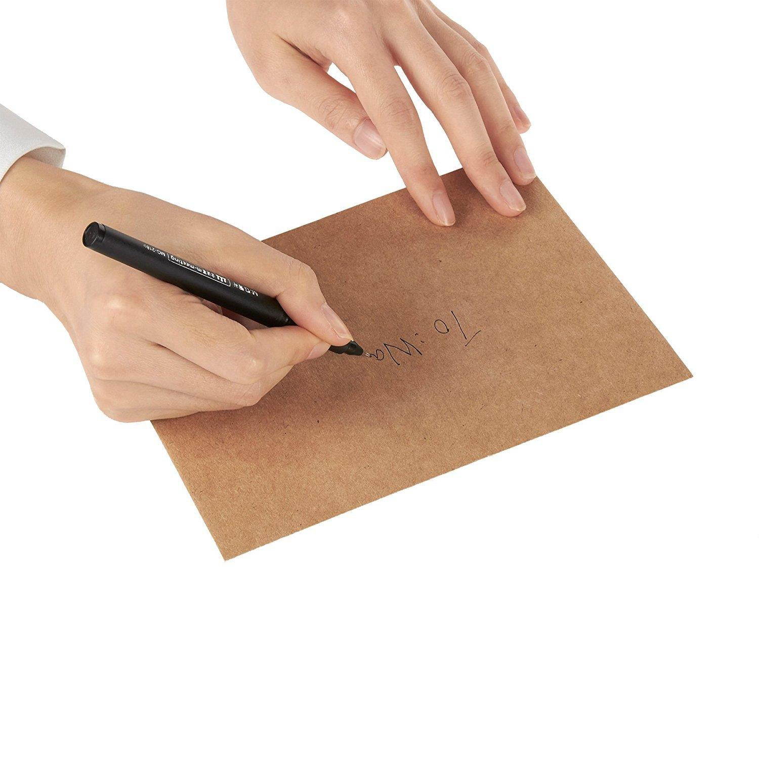 A7 Envelopes for Invitations - 50-Count A7 Invitation Envelopes Bulk, Kraft Paper Envelopes for 5 x 7 Inch Photos, Wedding, Baby Shower, Party Invitations, Square Flap, Brown, 5.25 x 7.25 Inches