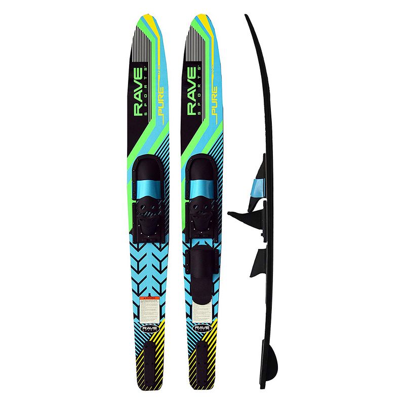 RAVE Sports 02399 Adult Perfect Fit 67 Inches long Pure Combo Water Skis, Blue and Green