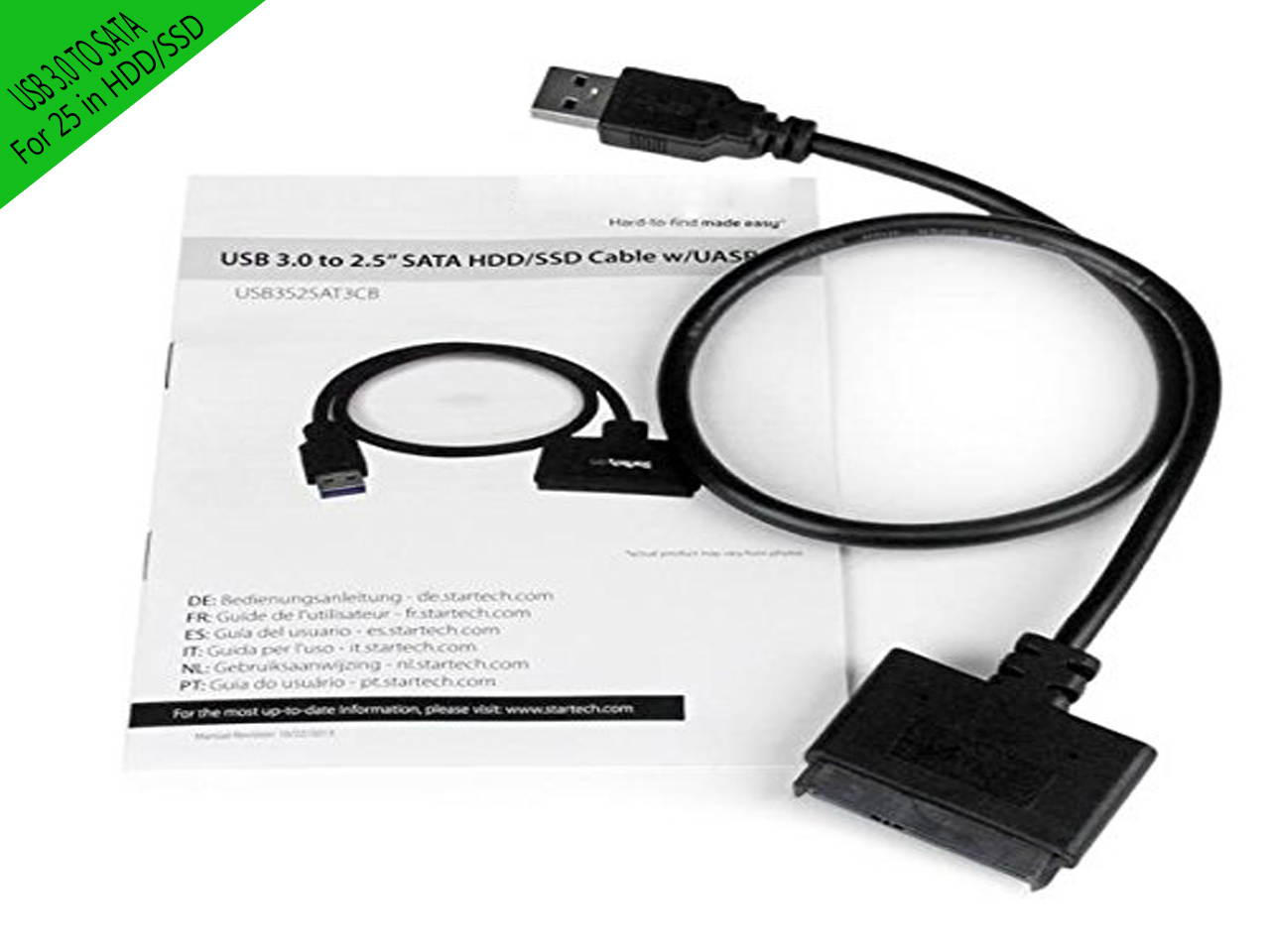 USB 3.0 to SATA Adapter , USB 3.0 to 2.5" SATA III Hard Drive Adapter Cable, Support UASP function- SATA to USB 3.0 Converter up to 6Gps for SSD/HDD, plug and play - Black