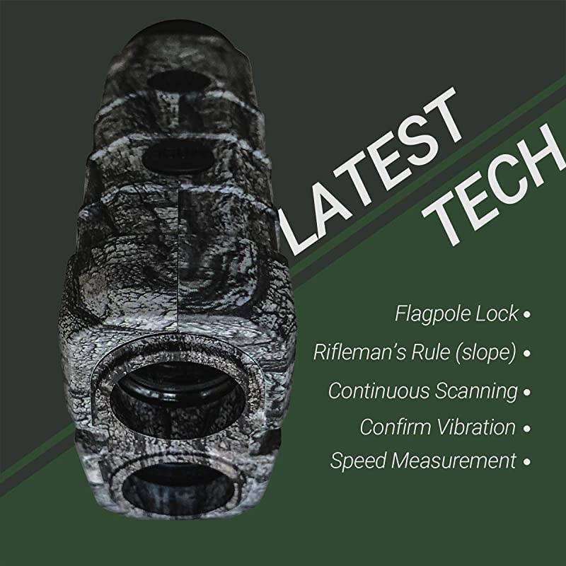 6X Laser Range Finder Rechargeable for Hunting Bow Rangefinder Distance Measuring Outdoor Wild 1200Y with Slop Flaglock High-Precision Continuous Scan