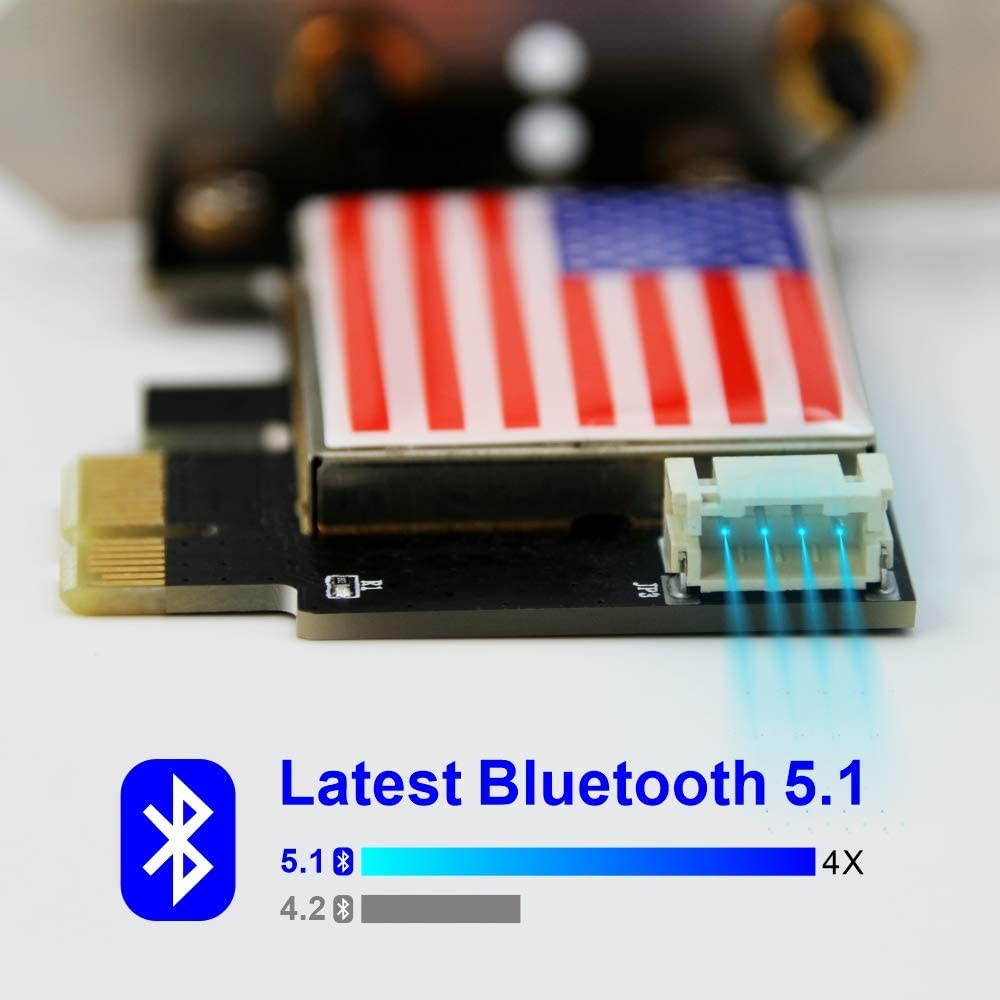 WiFi 6 PCIe WiFi Card Wireless Card for PC with Bluetooth 5.1, 802.11AX Dual Band Wireless Adapter Ultra-Low Latency, Supports Windows 10 (64bit) only .2402Mbps + 574Mbps, 160MHz