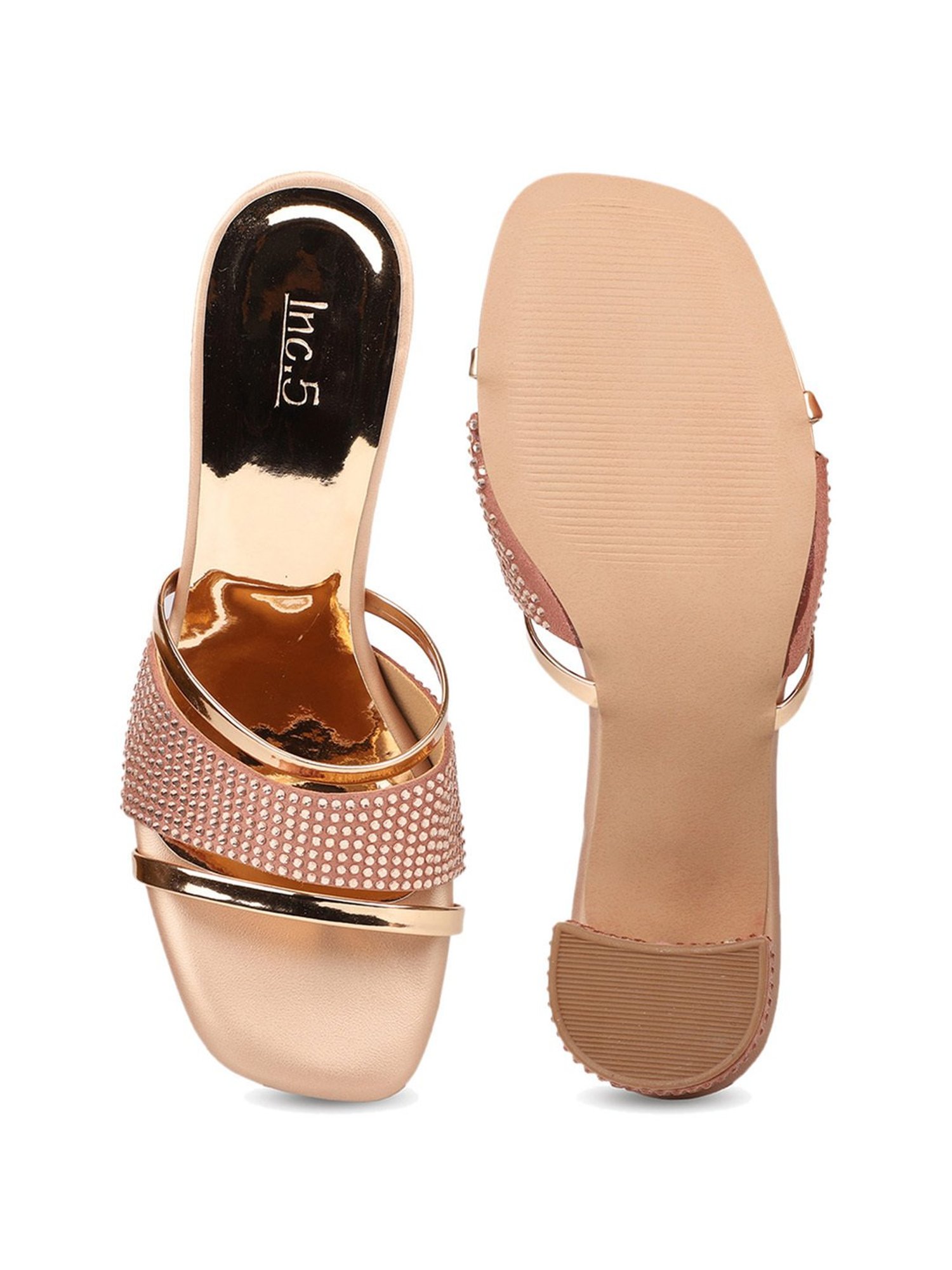 Inc.5 Women's Rose Gold Ethnic Sandals