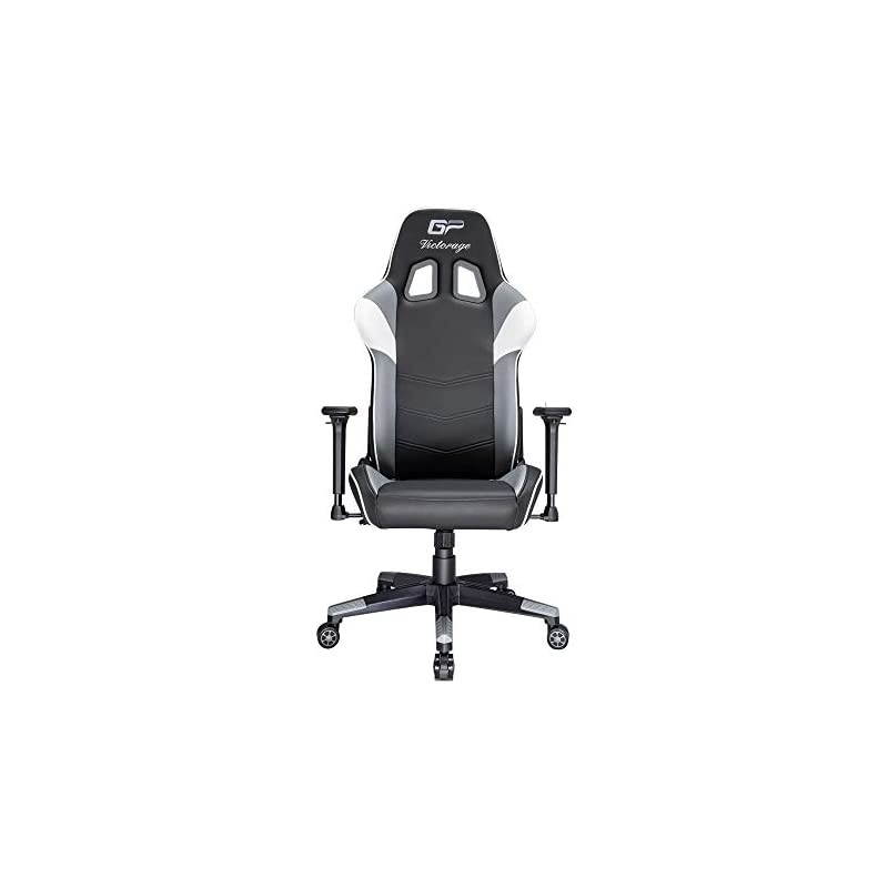 Gaming Chair GP Series- Professional & Textured- Gaming/Streaming - Long time Sitting- Inspired by Racing car- Ergonomic Design- Rocking Function (Grey)