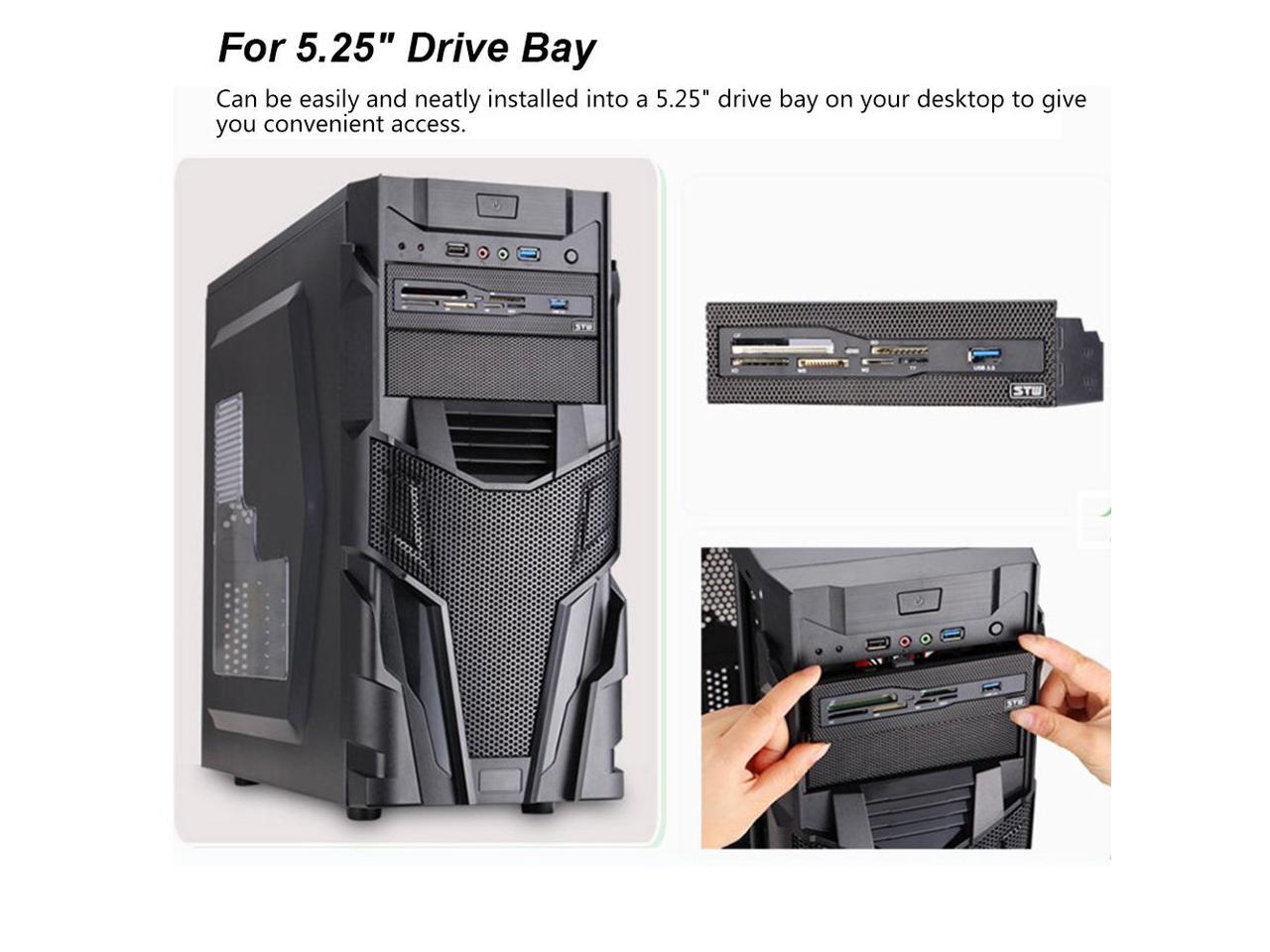Internal Card Reader Media Multi-Function Dashboard PC Front Panel STW 5.25" USB 3.0 Support CF XD MS M2 TF