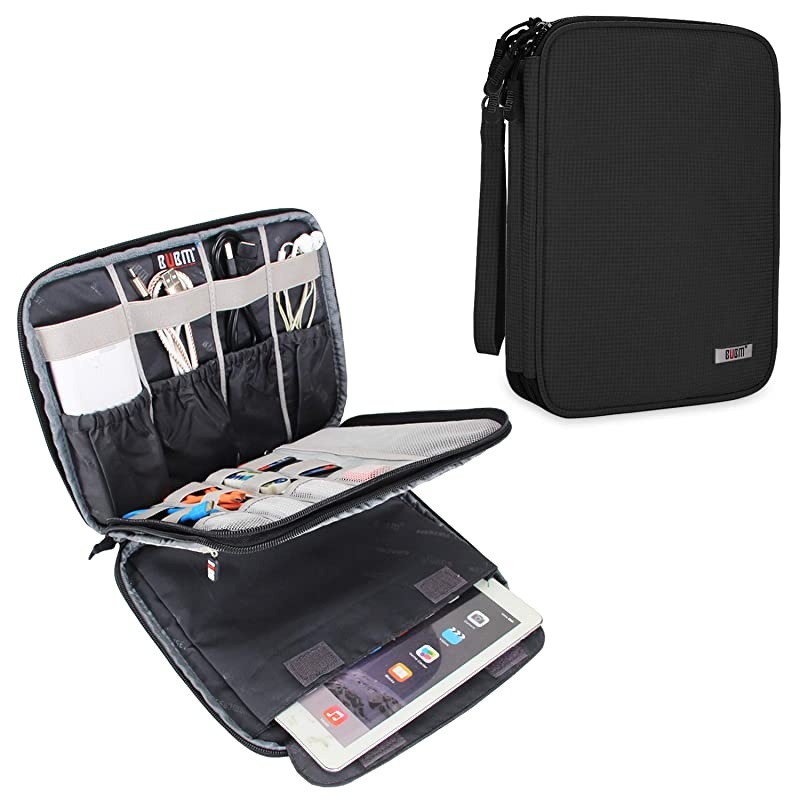 Electronic Organizer Travel Cable Organizer Cord Bag for Earphone USB Flash Drive Memory Card and More Compatible with Up to 97 iPad or Tablet XLarge Black