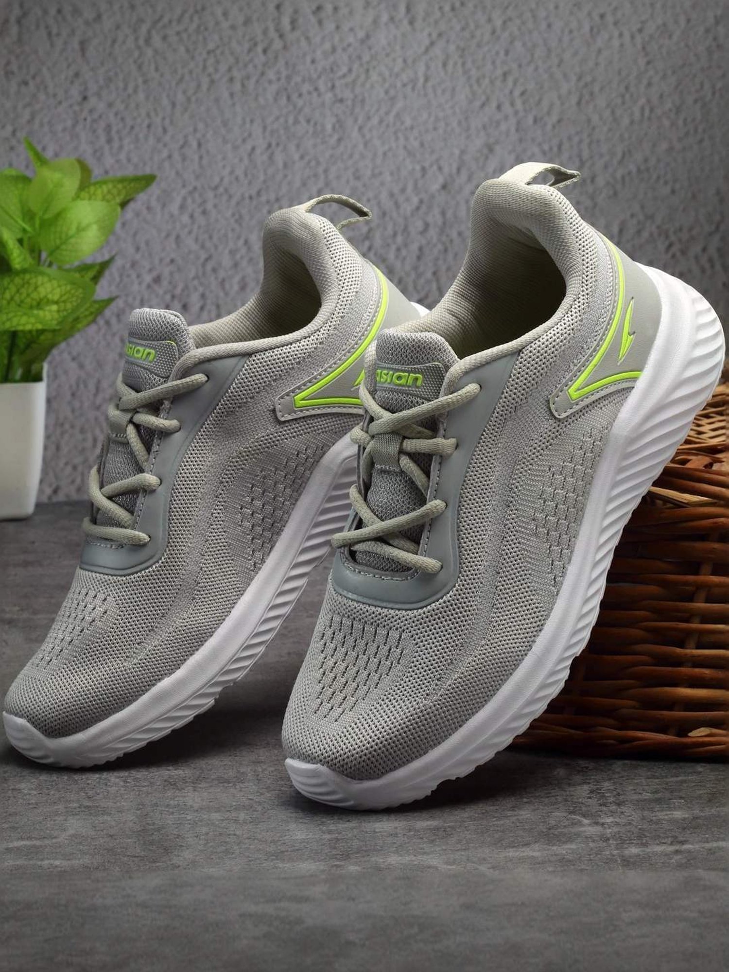 Asian Kids Grey Running Shoes