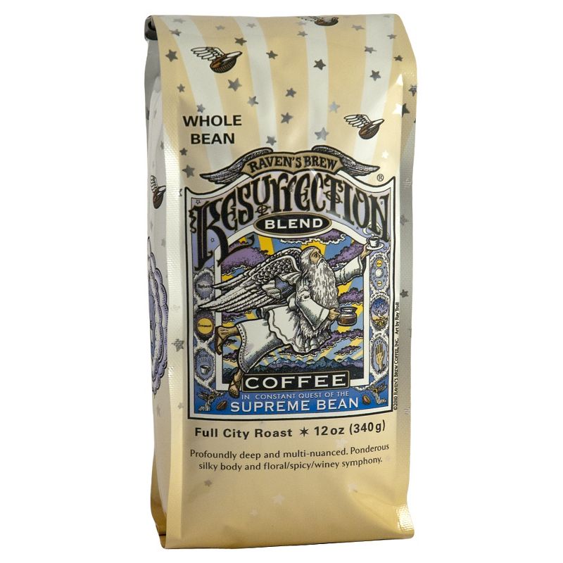 Raven's Brew Resurrection Blend Whole Bean Full City Medium Roast Coffee 12oz