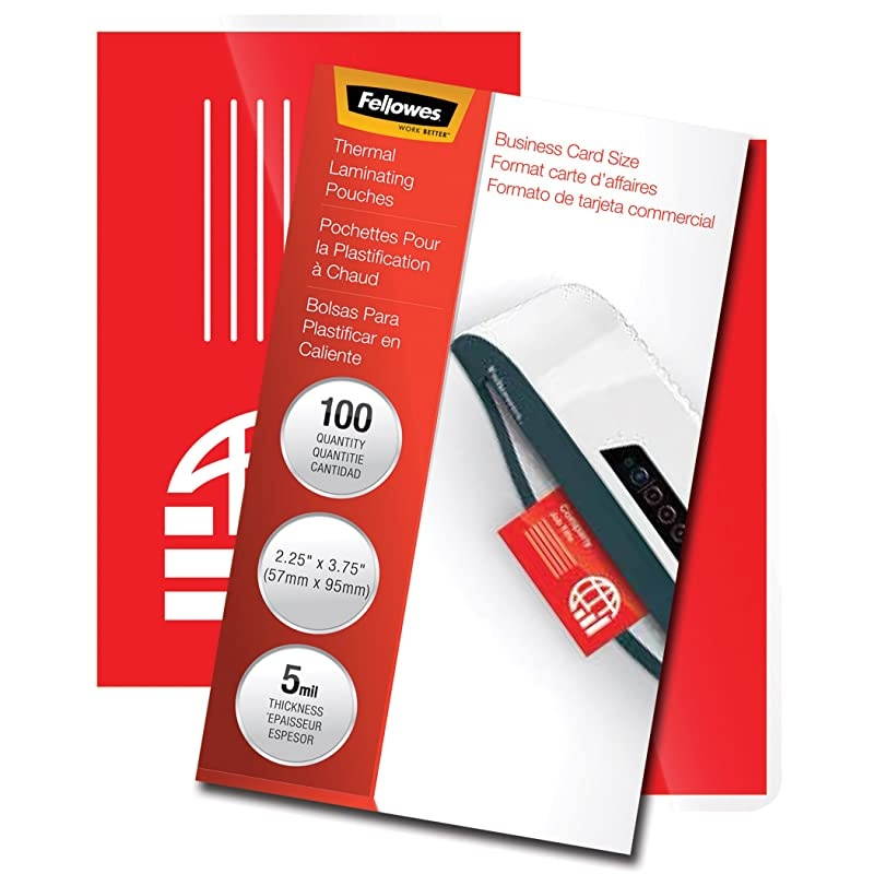 52031 Laminating Pouches 5mil 2 14 x 3 34 Business Card Pack of 100
