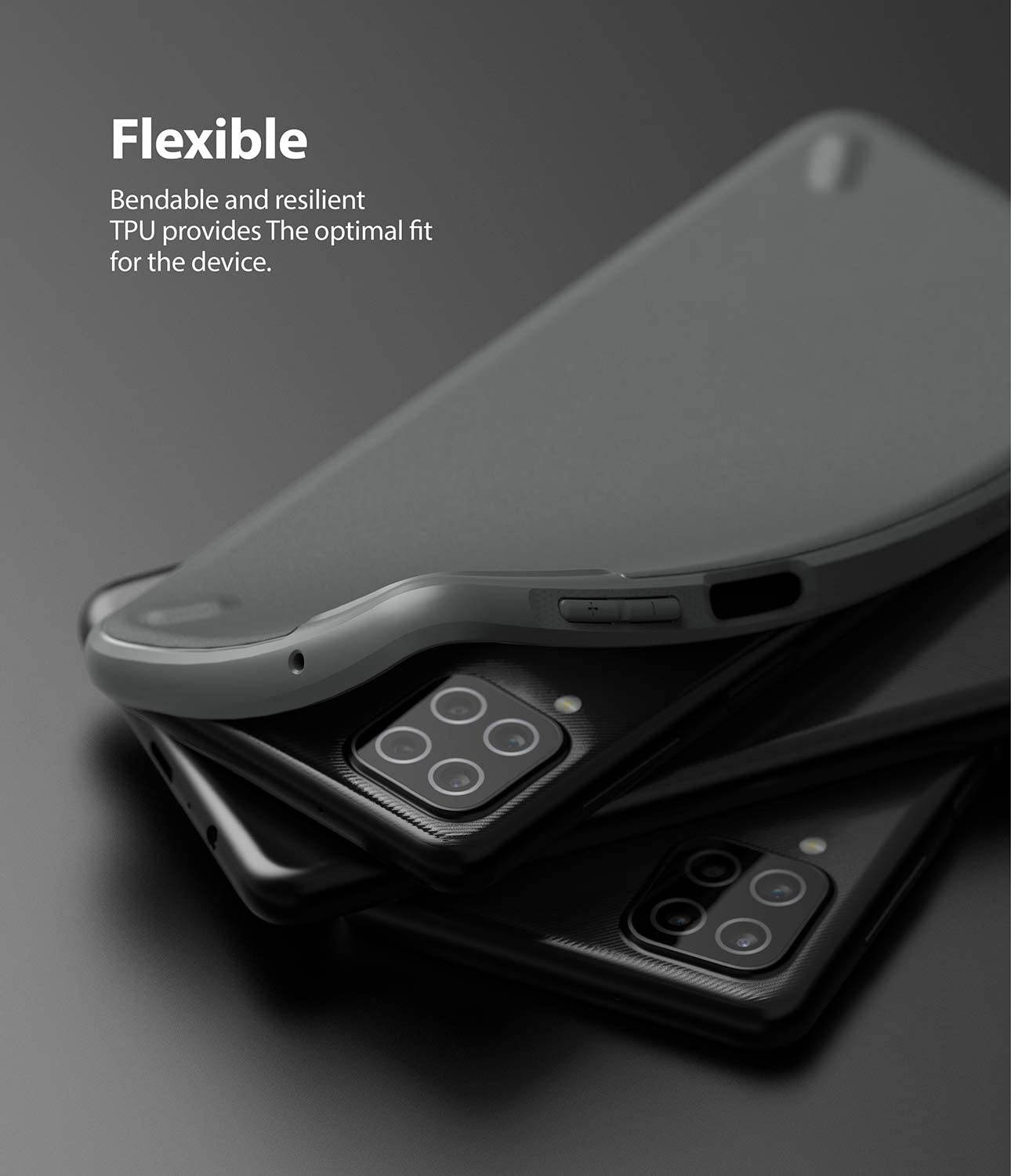 Ringke Onyx Compatible with Samsung Galaxy A12 Case, Galaxy A02 Case, Shockproof Rugged TPU Cover - Dark Gray