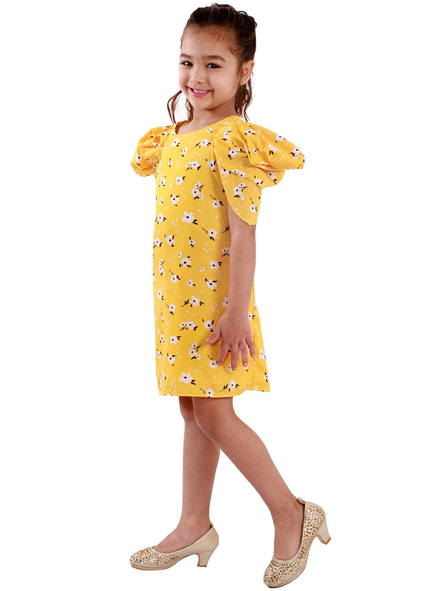KidsDew Kids Yellow Floral Print Dress