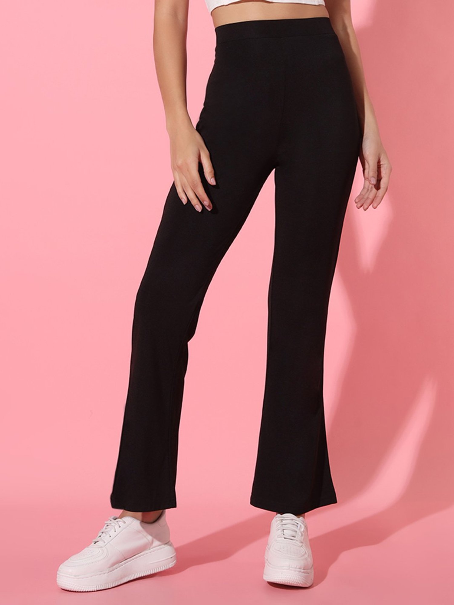 Trend Arrest Black Flared Fit Pants