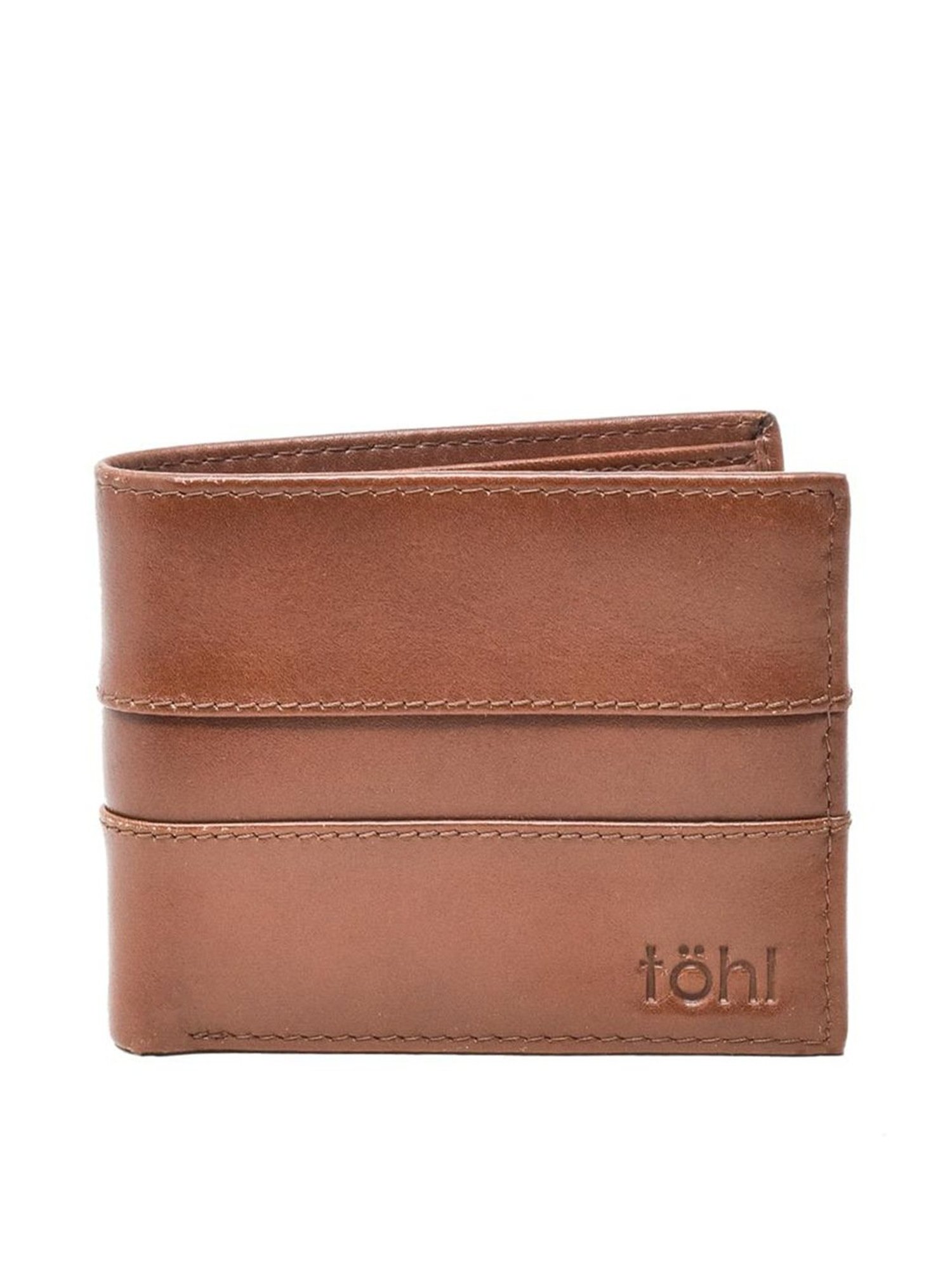 Tohl Volterra Tan Casual Leather Bi-Fold Wallet,Card Holder & Eyewear Case Set for Men